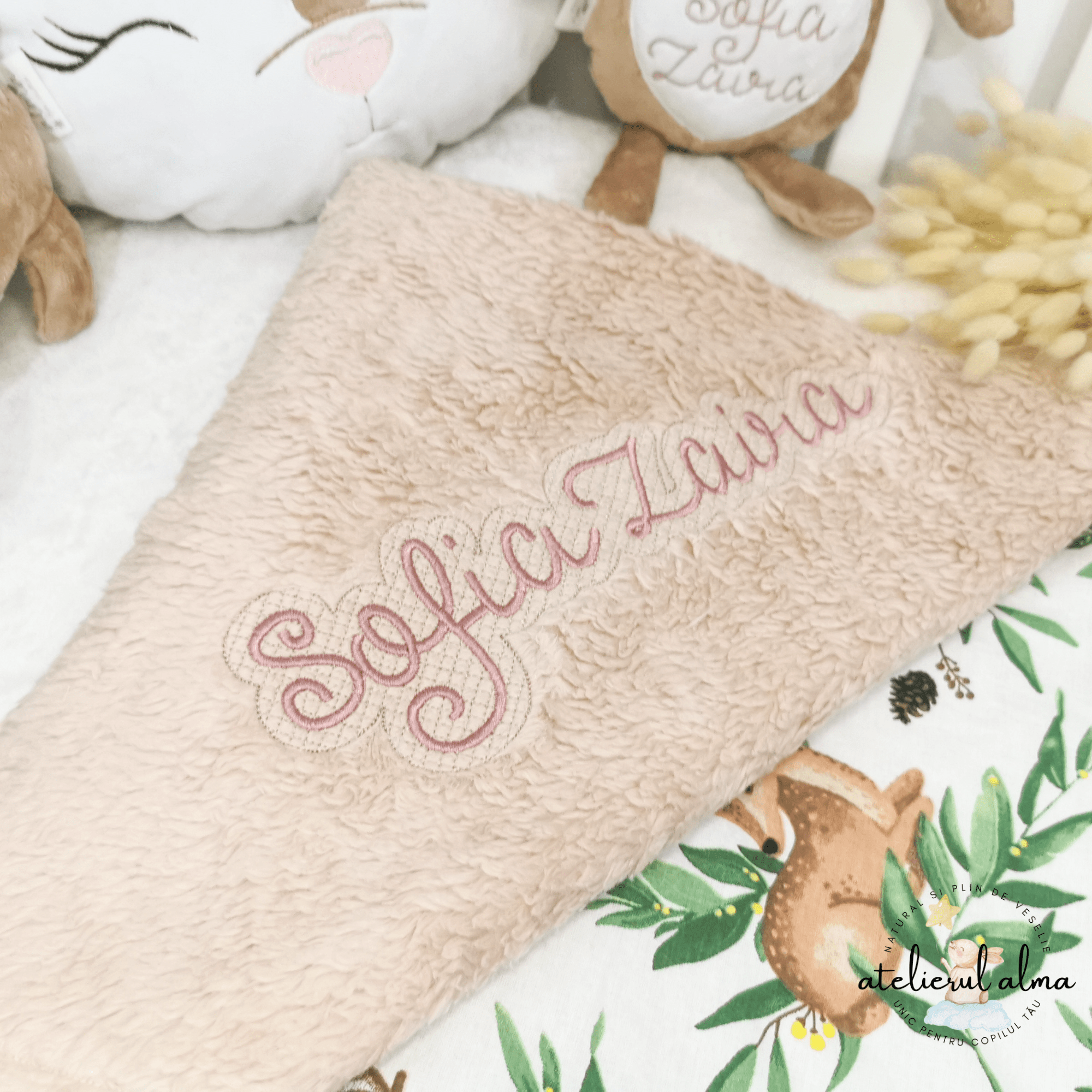 paturica minky, paturica plus bumbac, paturica pufoasa, produse pentru copii si bebelusi, paturici naturale si baby friendly, paturica din muselina personalizata pentru nou nascuti