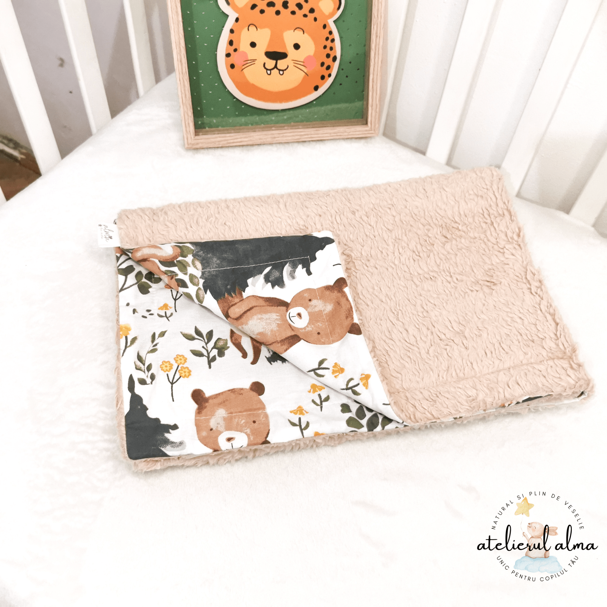 paturica minky, paturica plus bumbac, paturica pufoasa, produse pentru copii si bebelusi, paturici naturale si baby friendly, paturica din muselina personalizata pentru nou nascuti
