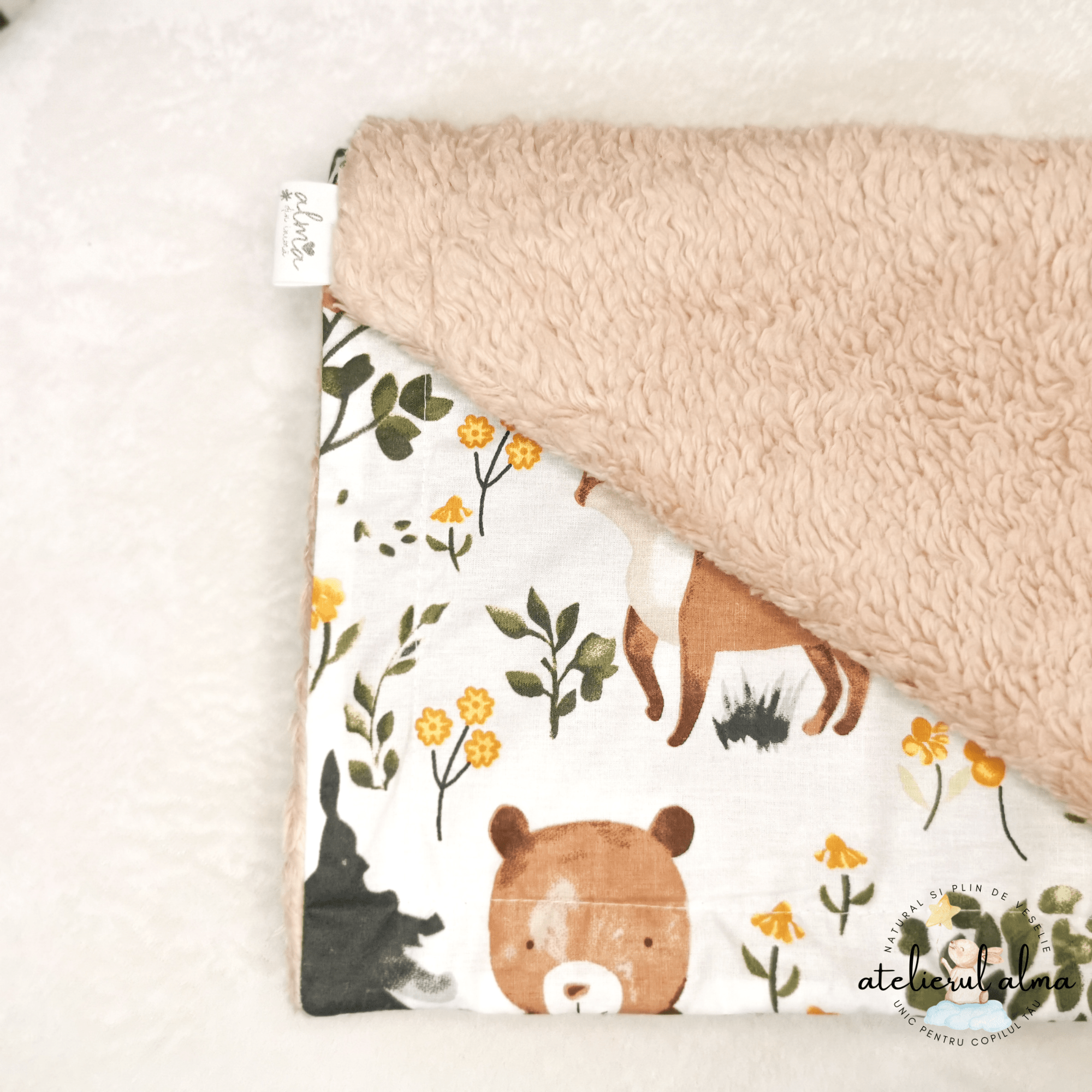 paturica minky, paturica plus bumbac, paturica pufoasa, produse pentru copii si bebelusi, paturici naturale si baby friendly, paturica din muselina personalizata pentru nou nascuti