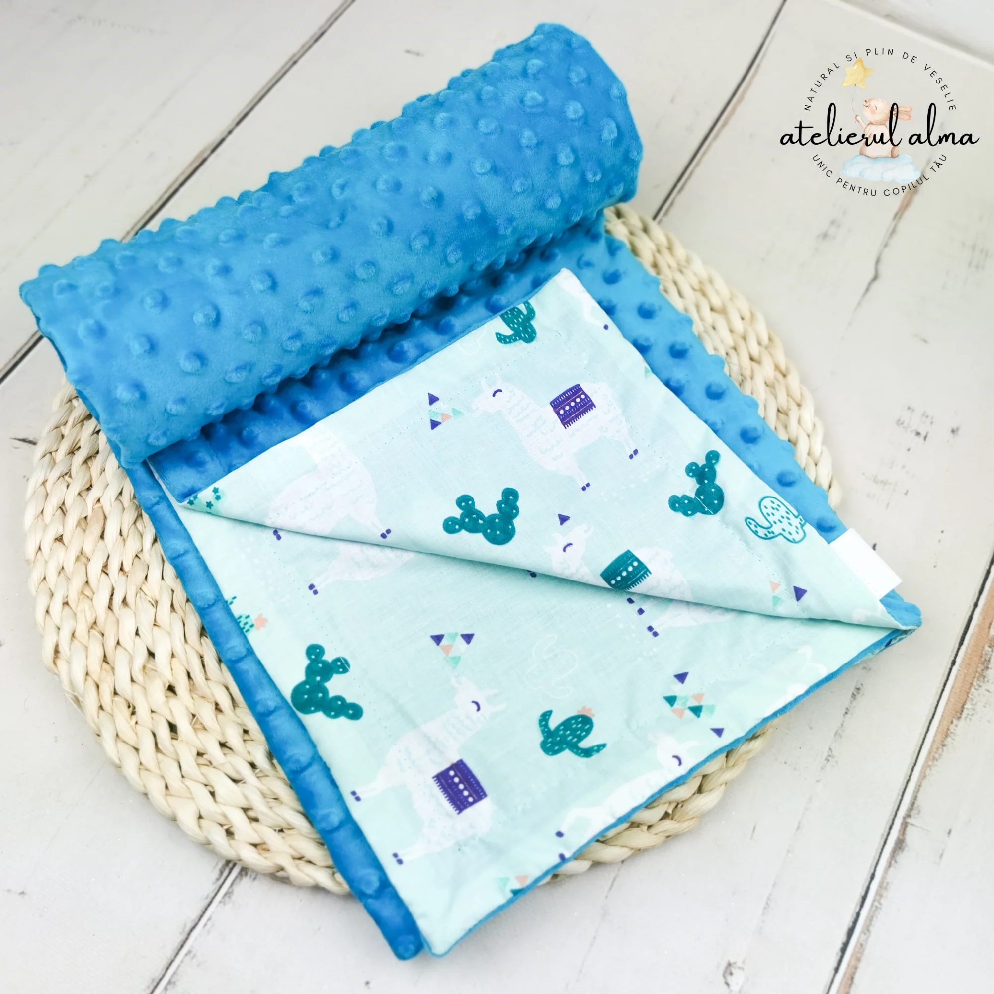 paturica minky, paturica plus bumbac, paturica pufoasa, produse pentru copii si bebelusi, paturici naturale si baby friendly, paturica din muselina personalizata pentru nou nascuti