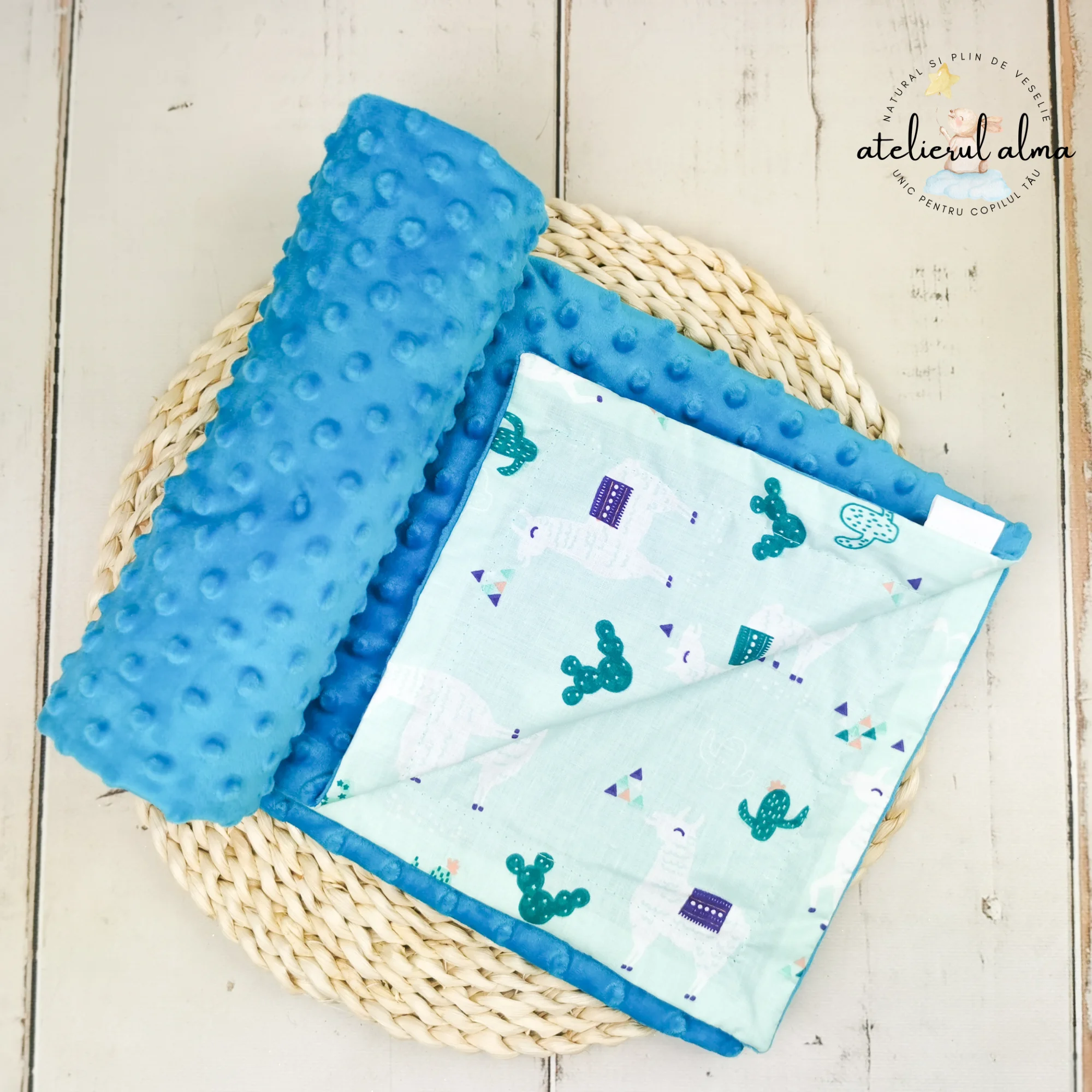 paturica minky, paturica plus bumbac, paturica pufoasa, produse pentru copii si bebelusi, paturici naturale si baby friendly, paturica din muselina personalizata pentru nou nascuti