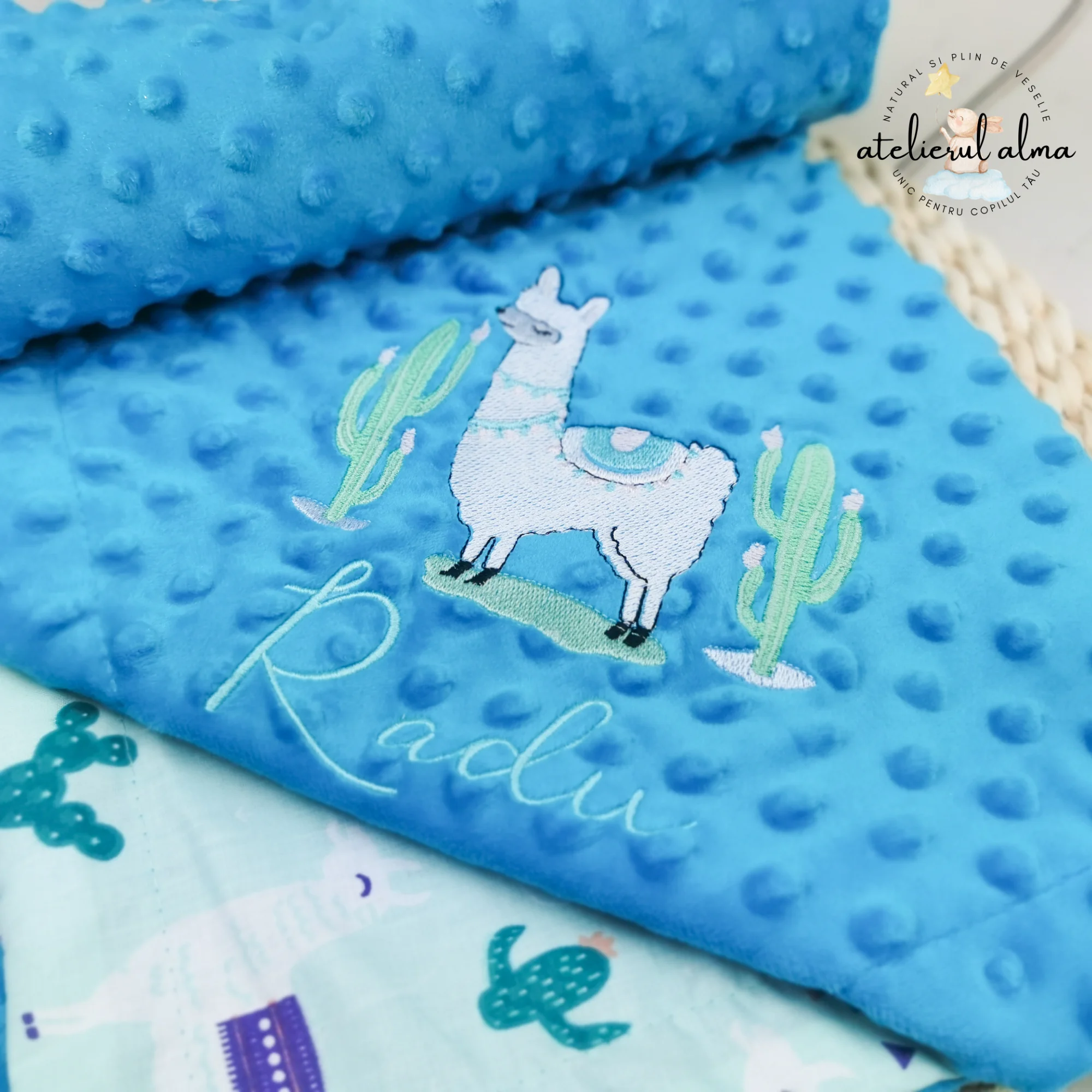 paturica minky, paturica plus bumbac, paturica pufoasa, produse pentru copii si bebelusi, paturici naturale si baby friendly, paturica din muselina personalizata pentru nou nascuti