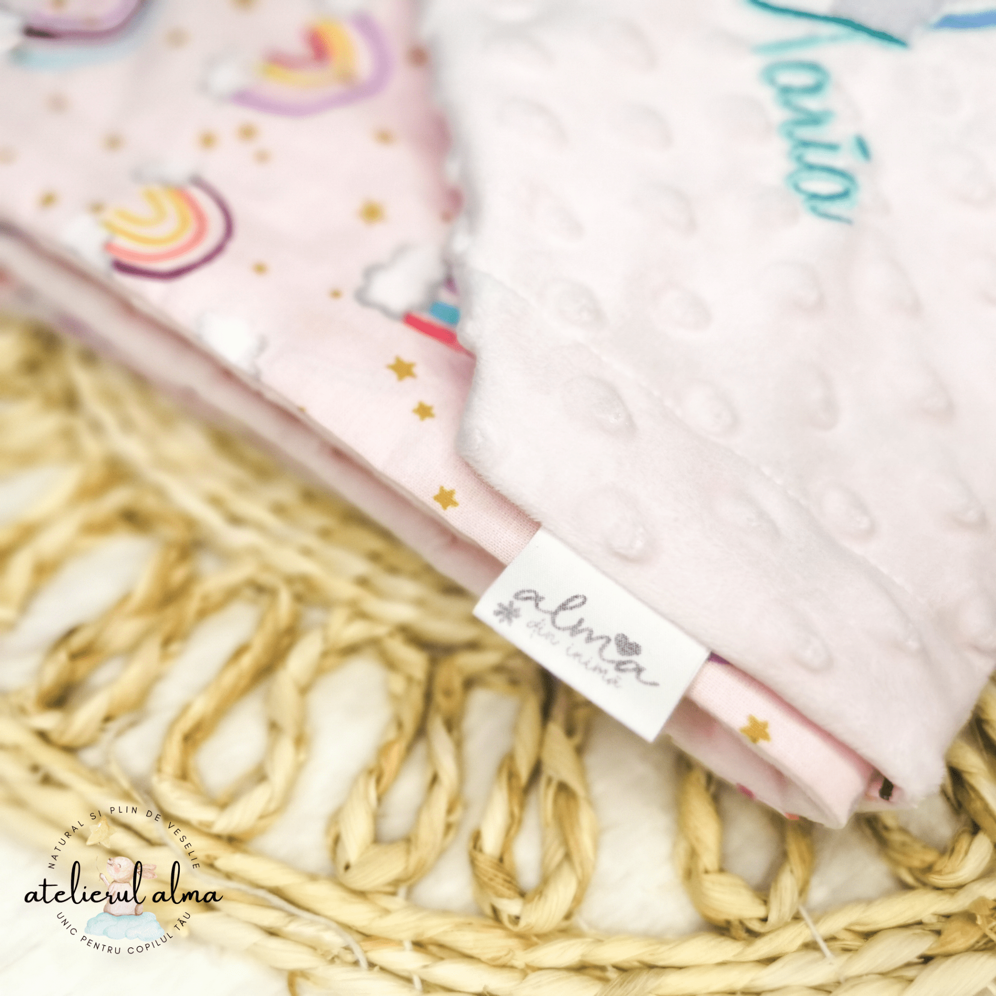 paturica minky, paturica plus bumbac, paturica pufoasa, produse pentru copii si bebelusi, paturici naturale si baby friendly, paturica din muselina personalizata pentru nou nascuti