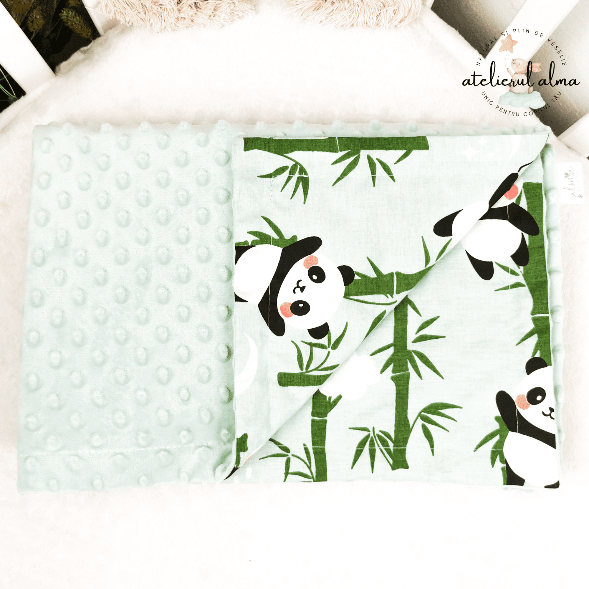paturica minky, paturica plus bumbac, paturica pufoasa, produse pentru copii si bebelusi, paturici naturale si baby friendly, paturica din muselina personalizata pentru nou nascuti