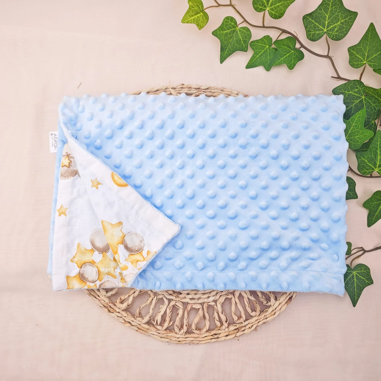 paturica minky, paturica plus bumbac, paturica pufoasa, produse pentru copii si bebelusi, paturici naturale si baby friendly, paturica din muselina personalizata pentru nou nascuti