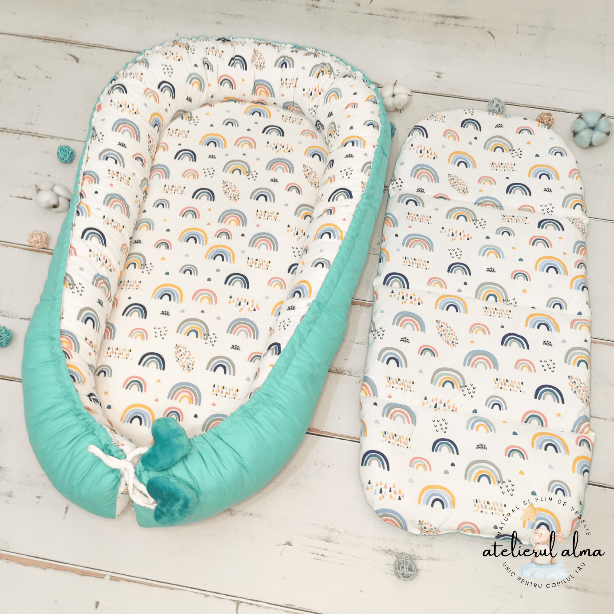 imagine cu babynest pentru bebelusi. cuib nou nascuti pentru dormit, co-sleeping