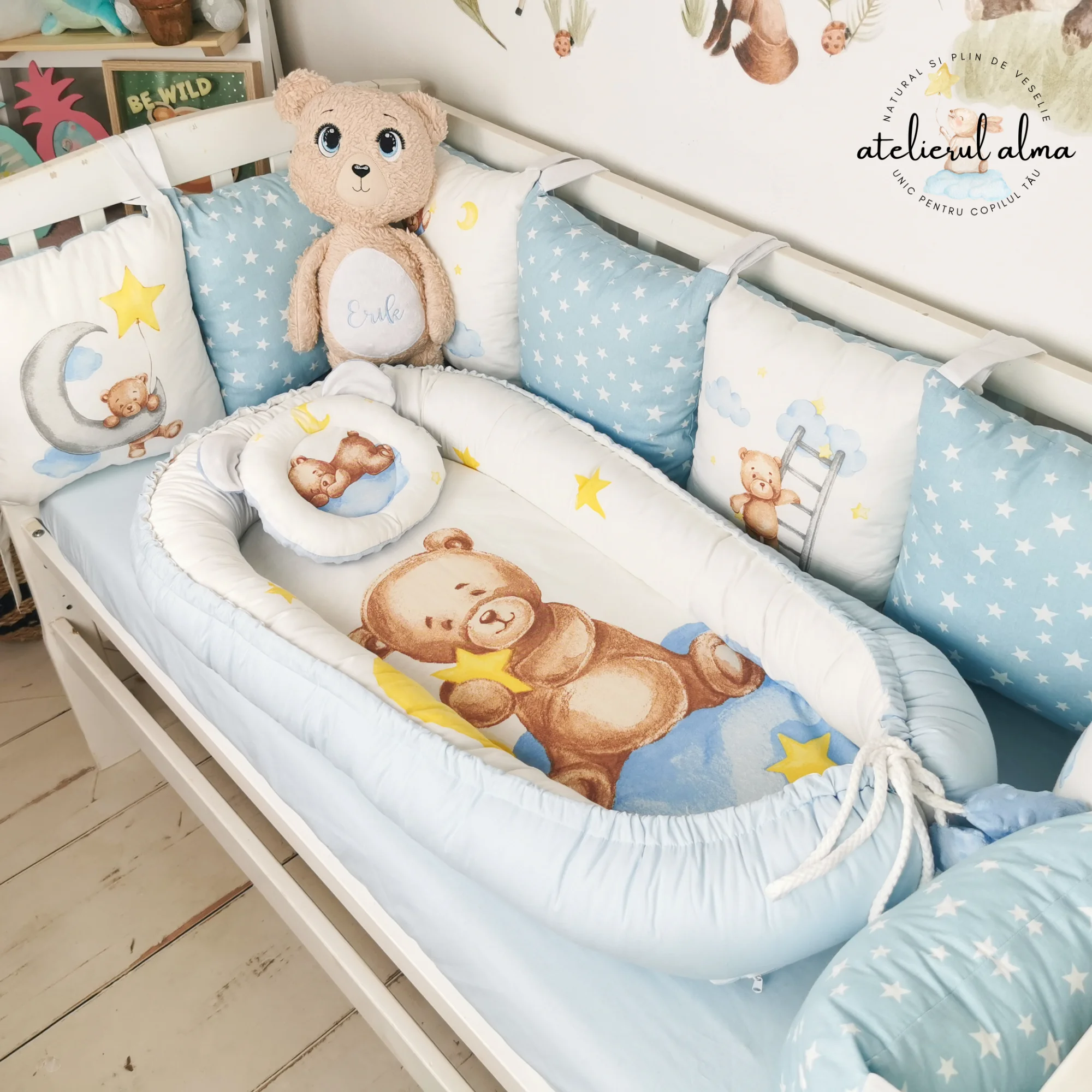 imagine cu babynest pentru bebelusi. cuib nou nascuti pentru dormit, co-sleeping