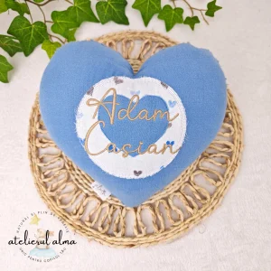 Perna personalizata inimioara albastru