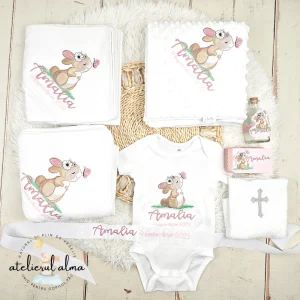 Trusou botez light iepuras, personalizat