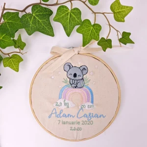 Decoratiune personalizata datele nasterii koala