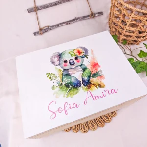 Cutie de lemn koala personalizata