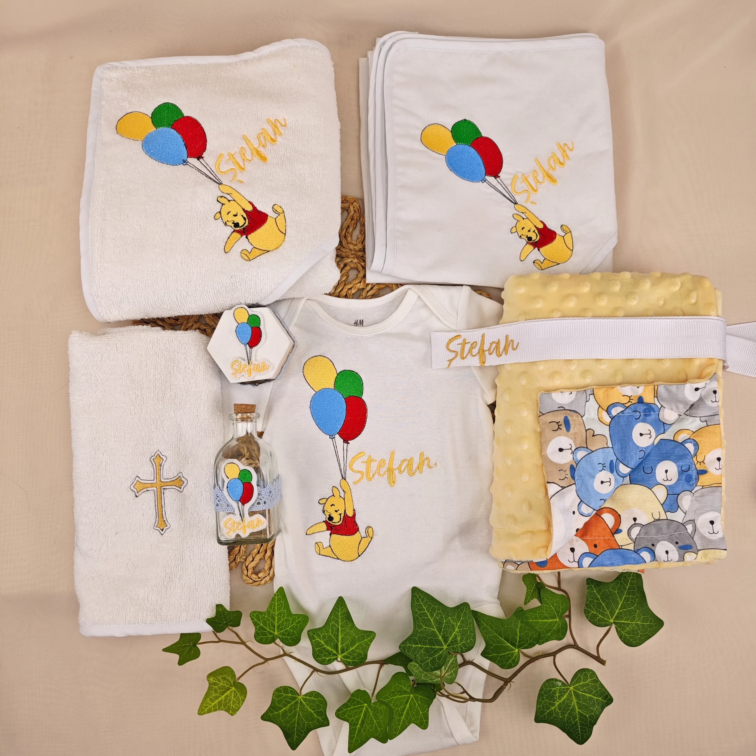 trusou de botez pentru biserica, lumanare botez personalizata, lumanare flori uscate