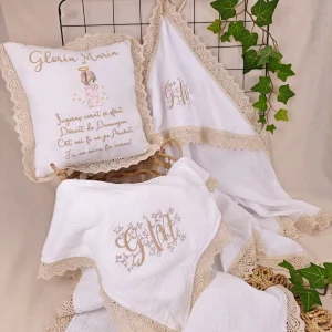 Set cadou bebelusi ingeras muselina, 3 piese