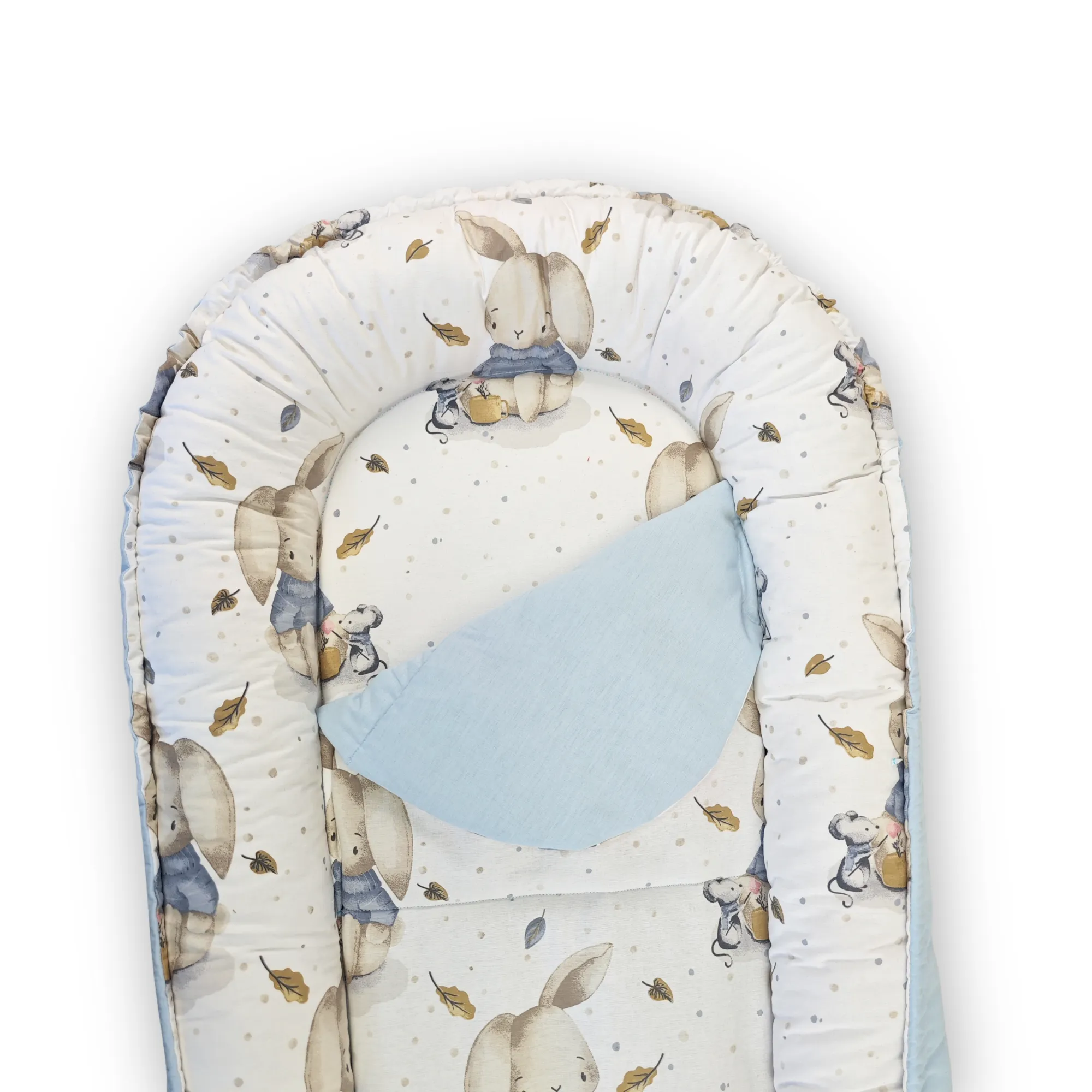 imagine cu babynest pentru bebelusi. cuib nou nascuti pentru dormit, co-sleeping